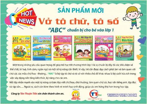 Tập tô màu chữ, tô số ABC  Tân Thuận Tiến